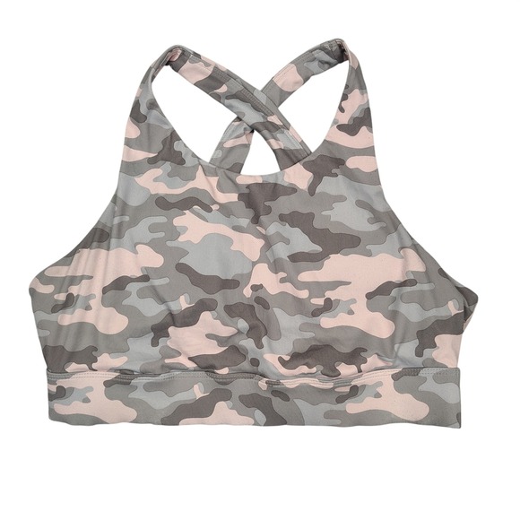 Fabletics Other - Fabletics Sports Bra Womens XL Pink Camo‎ High Neck Crisscross Back Camouflage